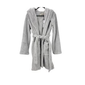 UGG Hooded Aarti Sparkle Robes Long Sleeve in Metal Grey Heather Size S NWT